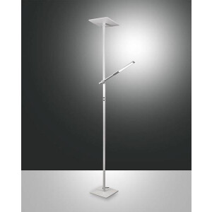 Fabas Luce Ideal Stehleuchte LED 40W+8W Aluminium weiß