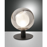 Fabas Luce Teramo Tischleuchte G9 LED 1x3W Metall und Borsilicatglas Grau transparent