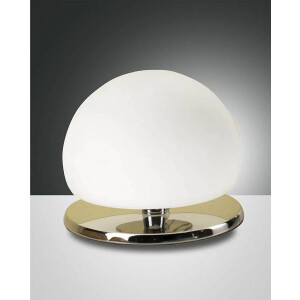 Fabas Luce Morgana Tischleuchte G9 LED 1x3W Metall und geblasenes Glas Verchromt