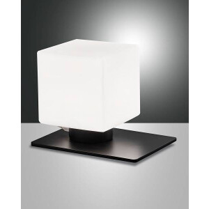 Fabas Luce Zara Tischleuchte G9 LED 1x3W Metall und geblasenes Glas Schwarz