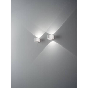Fabas Luce Lao Wandleuchte LED 1x6W Aluminium und Kristallglas Weiss