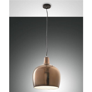 Fabas Luce Glossy Pendelleuchte E27 1x40W Metall- und Keramik schwarz/Bronze