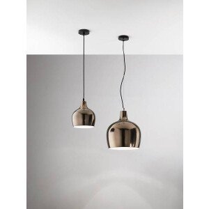 Fabas Luce Glossy Pendelleuchte E27 1x40W Metall- und Keramik schwarz/Bronze