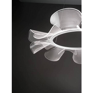 Fabas Luce Sylvie Pendelleuchte LED 1x40W Metall- und Methacrylat weiß inkl. Smartluce
