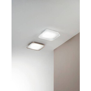 Fabas Luce Hugo Deckenleuchte LED 1x18W Metall und gebogenes Glas sandfarben/weiß