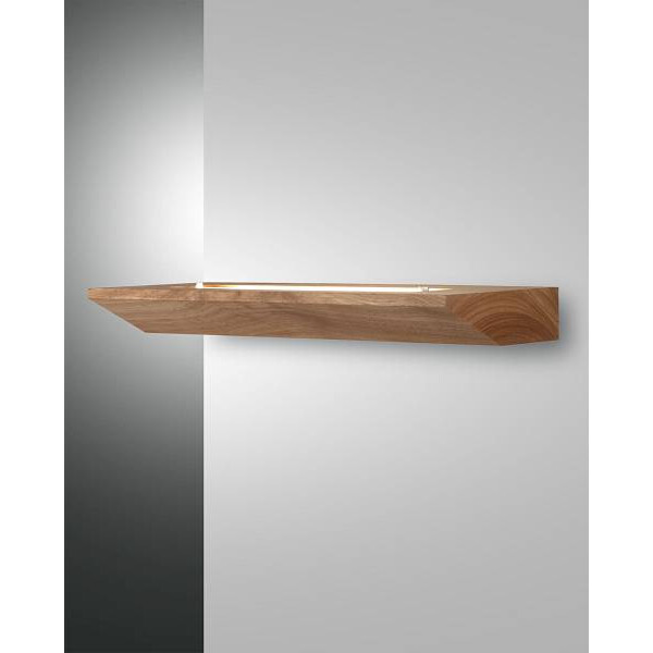 Fabas Luce Linus Wandleuchte LED 1x14W Metall und Holz mit Glas Eichenholz