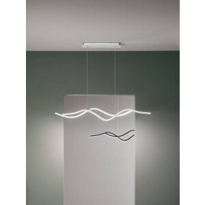 Fabas Luce Sinuo Pendelleuchte LED 2x18W Metall- und Methacrylat Weiss