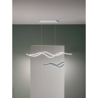 Fabas Luce Sinuo Pendelleuchte LED 2x18W Metall- und Methacrylat Weiss