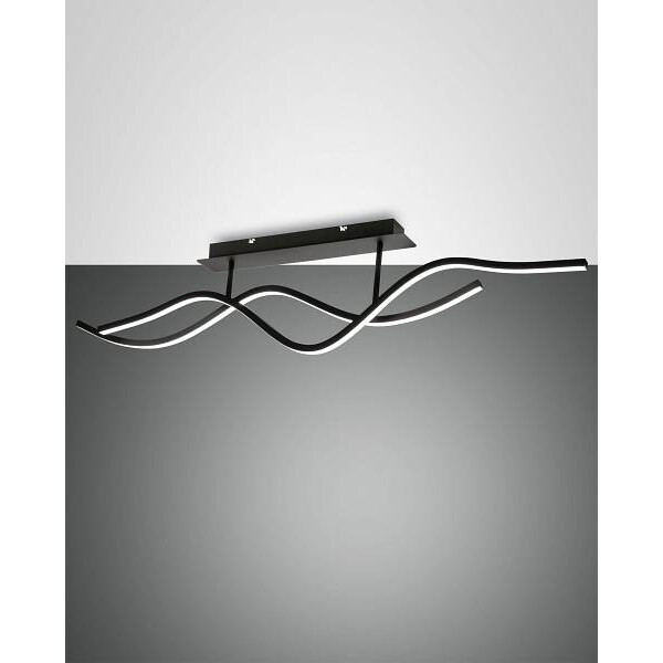 Fabas Luce Sinuo Deckenleuchte LED 2x18W Metall- und Methacrylat Schwarz