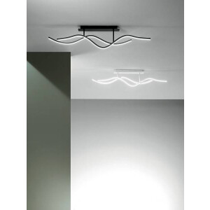 Fabas Luce Sinuo Deckenleuchte LED 2x18W Metall- und Methacrylat Weiss