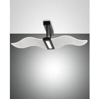 Fabas Luce Fenice Deckenleuchte LED 1x40W Metall- und Methacrylat Schwarz