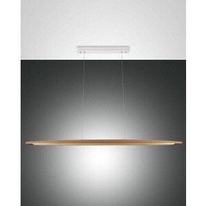 Fabas Luce Ribot Pendelleuchte LED 1x26W Metall und Holz mit Glas Eichenholz