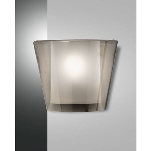 Fabas Luce Viki Wandleuchte E27 1x40W Metall glas - und Methacrylat Grau transparent