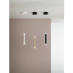 Fabas Luce Prado Pendelleuchte LED 1x 6.5W Metall- und Methacrylat Schwarz