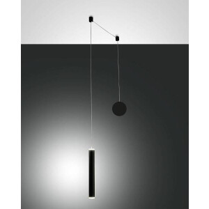 Fabas Luce Prado Pendelleuchte LED 1x65W Metall- und Methacrylat Schwarz