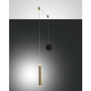 Fabas Luce Prado Pendelleuchte LED 1x65W Metall- und Methacrylat Schwarz / Messing satiniert