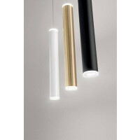 Fabas Luce Prado Pendelleuchte LED 1x65W Metall- und Methacrylat Schwarz / Messing satiniert