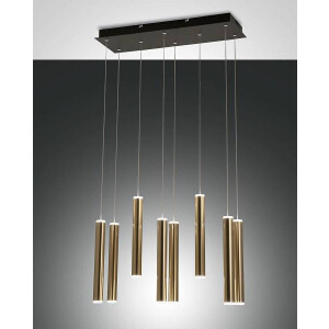 Fabas Luce Prado Pendelleuchte LED 8x 65W Metall- und Methacrylat Schwarz/Gold