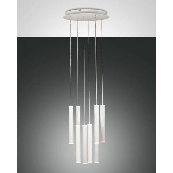 Fabas Luce Prado Pendelleuchte LED 8x 65W Metall- und Methacrylat Weiss