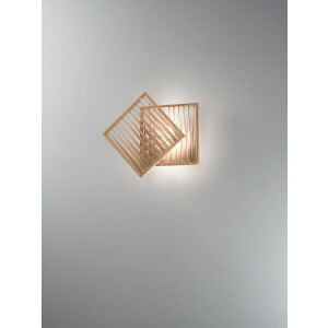 Fabas Luce Loft Wandleuchte LED 1x 18W Metall und Holz Eschenholz