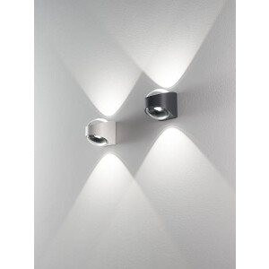 Fabas Luce Remy Wandleuchte LED 1x 12W Aluminium und Kristallglas Schwarz