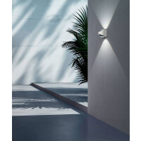 Fabas Luce Remy Wandleuchte LED 1x 12W Aluminium und Kristallglas Weiss