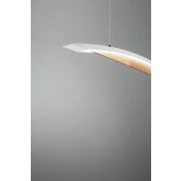 Fabas Luce Cordoba Pendelleuchte LED 1x 36W Metall und Holz Weiss