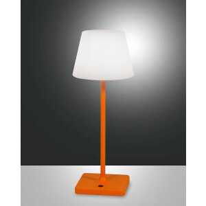 Fabas Luce Adam Akku Tischleuchte LED 1x25W Metall und Polyethylen Orange