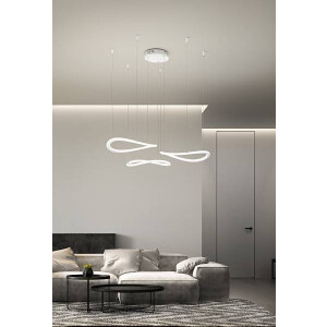 Fabas Luce Tirreno Pendelleuchte LED 3x166W Metall- und Methacrylat weiß