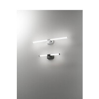 Fabas Luce Ago Spiegelleuchte LED 1x8W Metall- und Methacrylat Schwarz