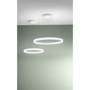 Fabas Luce Palau Pendelleuchte LED 1x60W Metall- und Methacrylat weiß