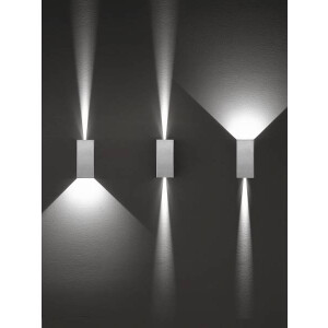 Fabas Luce Zor Wandleuchte LED 2x3W Aluminium Silber