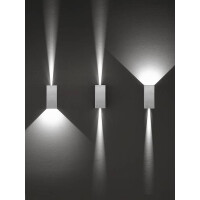 Fabas Luce Zor Wandleuchte LED 2x3W Aluminium Silber